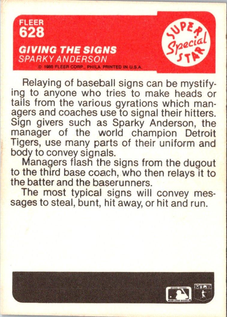 1985 Fleer Sparky Anderson