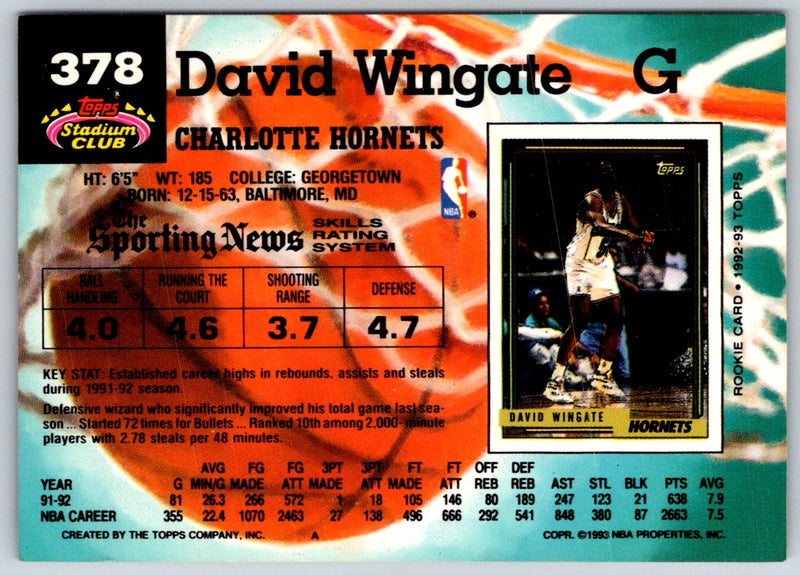 1992 Stadium Club David Wingate