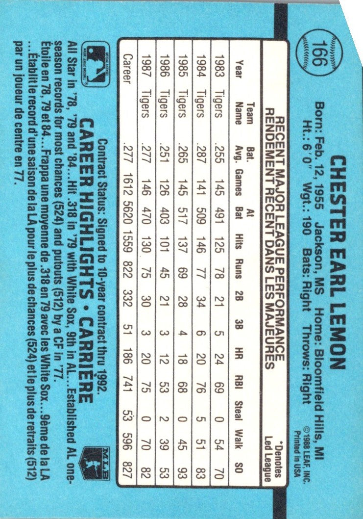 1988 Leaf Chet Lemon