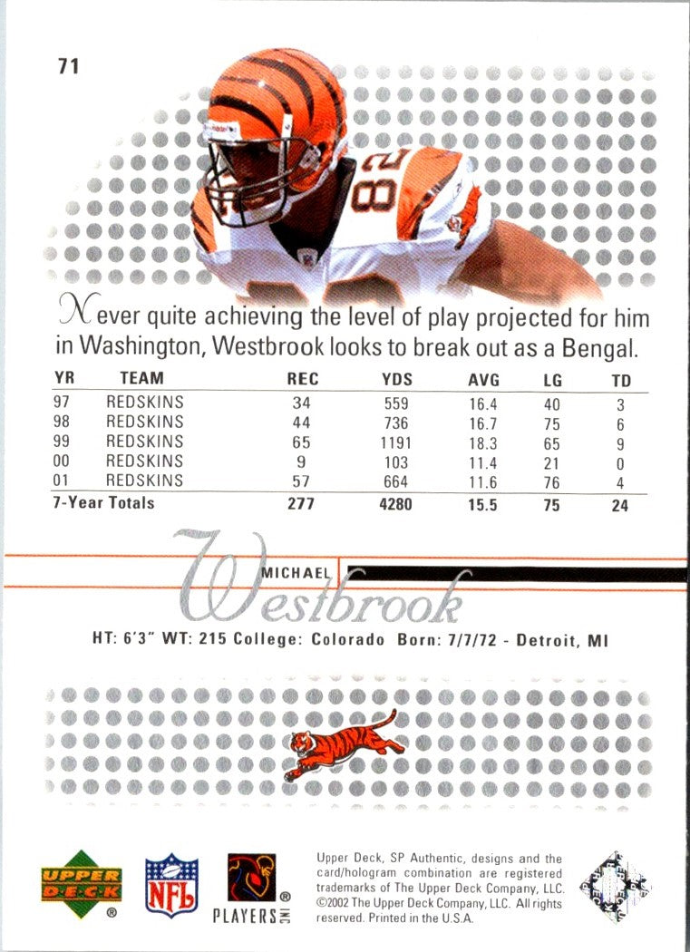 2002 SP Authentic Michael Westbrook