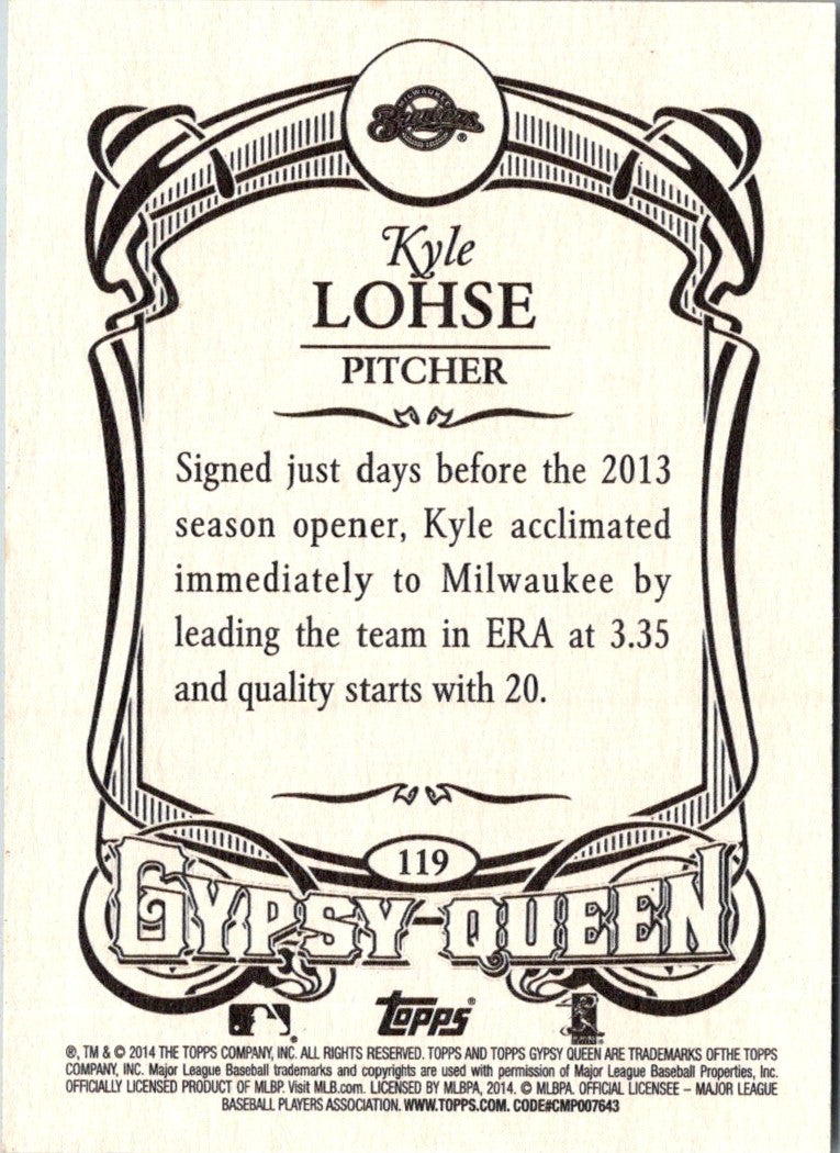 2014 Topps Gypsy Queen Kyle Lohse