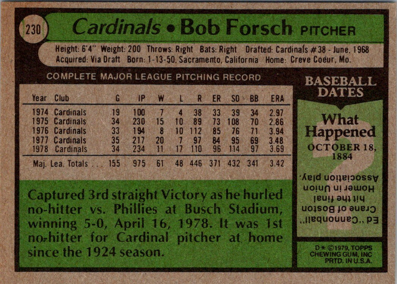 1979 Topps Bob Forsch