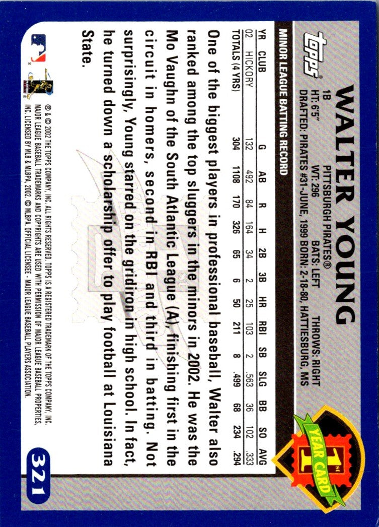2003 Topps Walter Young