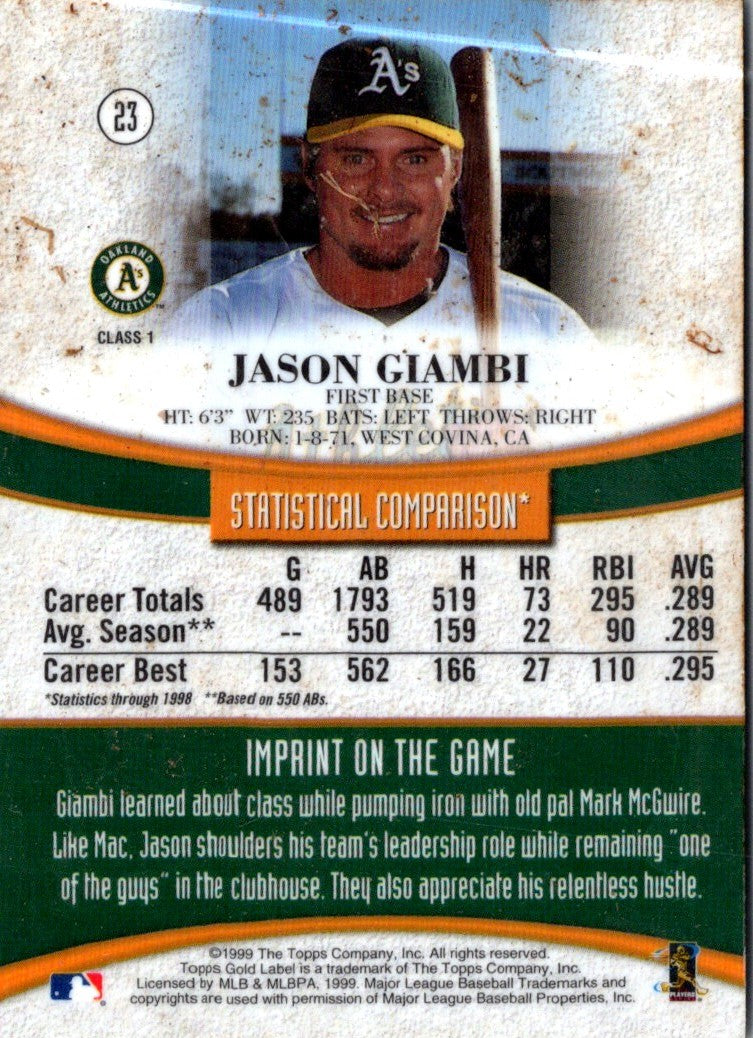 1999 Topps Gold Label Jason Giambi