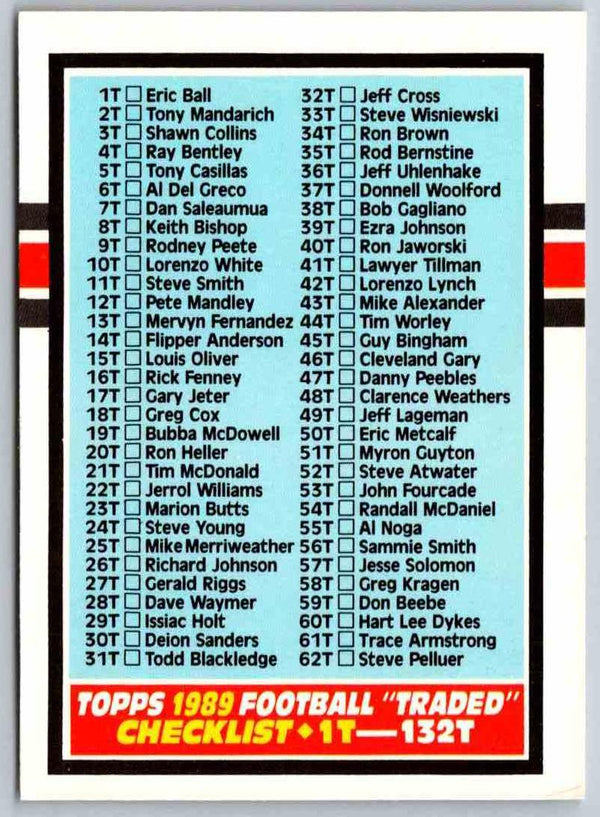 1989 Topps Checklist #132T