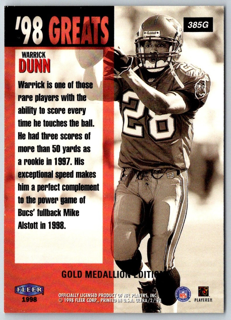 Fleer Warrick Dunn Football Trading Cards