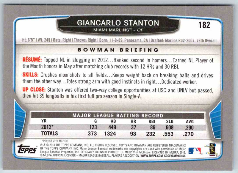 2013 Bowman Giancarlo Stanton