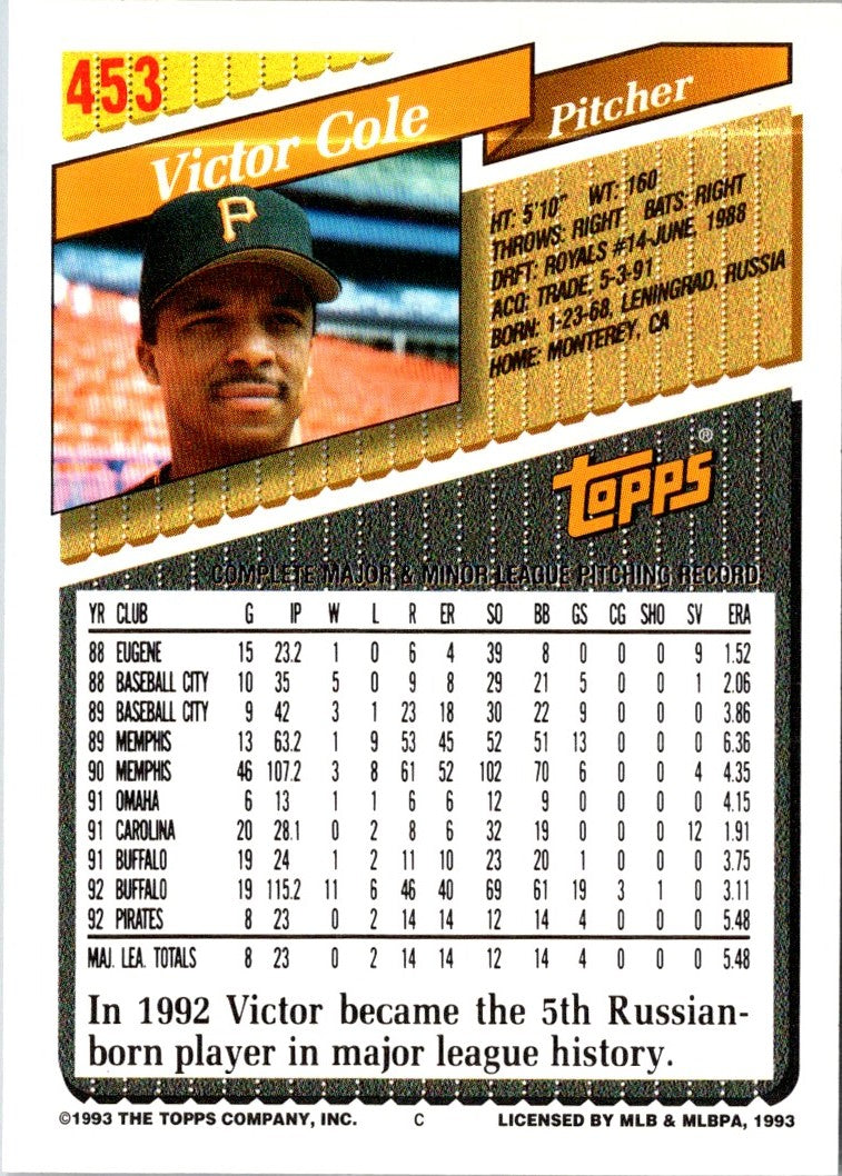 1993 Topps Gold Victor Cole