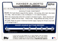 2012 Bowman Chrome Prospects Hanser Alberto #BCP141