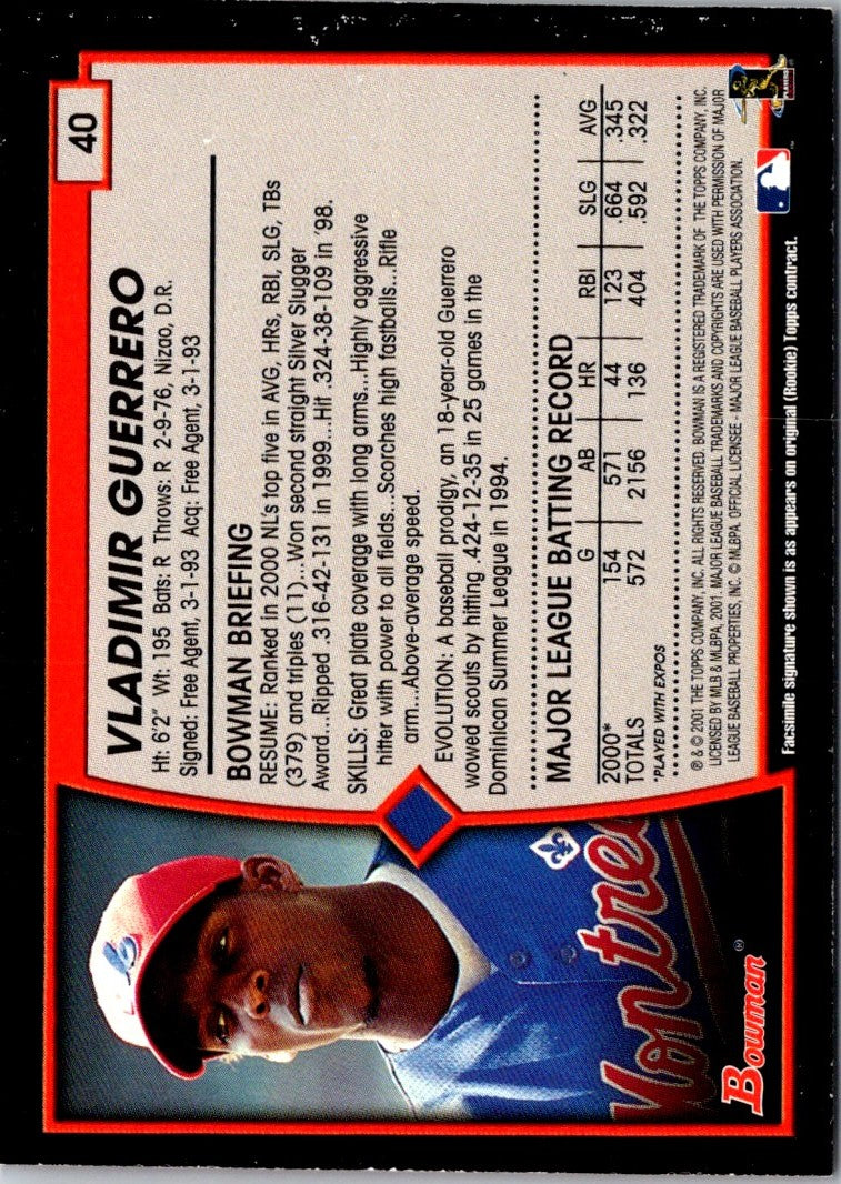 2001 Bowman Vladimir Guerrero