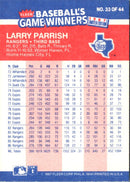 1987 Fleer Game Winners Larry Parrish