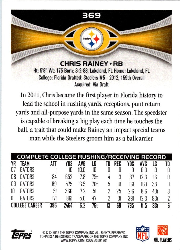 2012 Topps Chris Rainey
