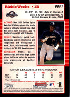 2005 Bowman Chrome Draft Picks & Prospects Rickie Weeks #BDP1