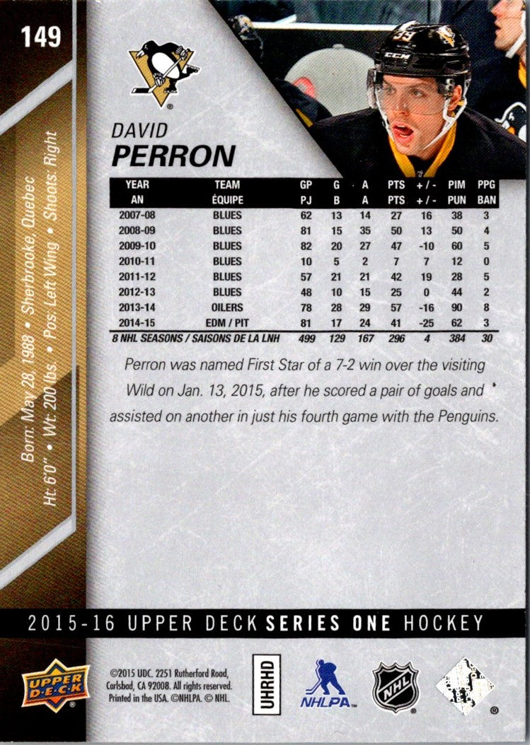 2015 Upper Deck David Perron