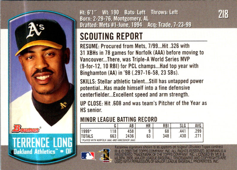 2000 Bowman Terrence Long