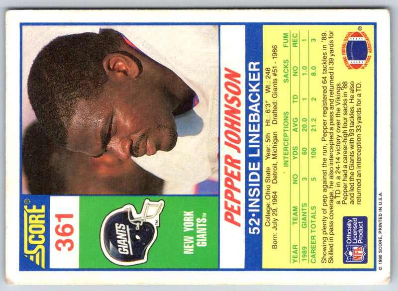 1990 Score Pepper Johnson