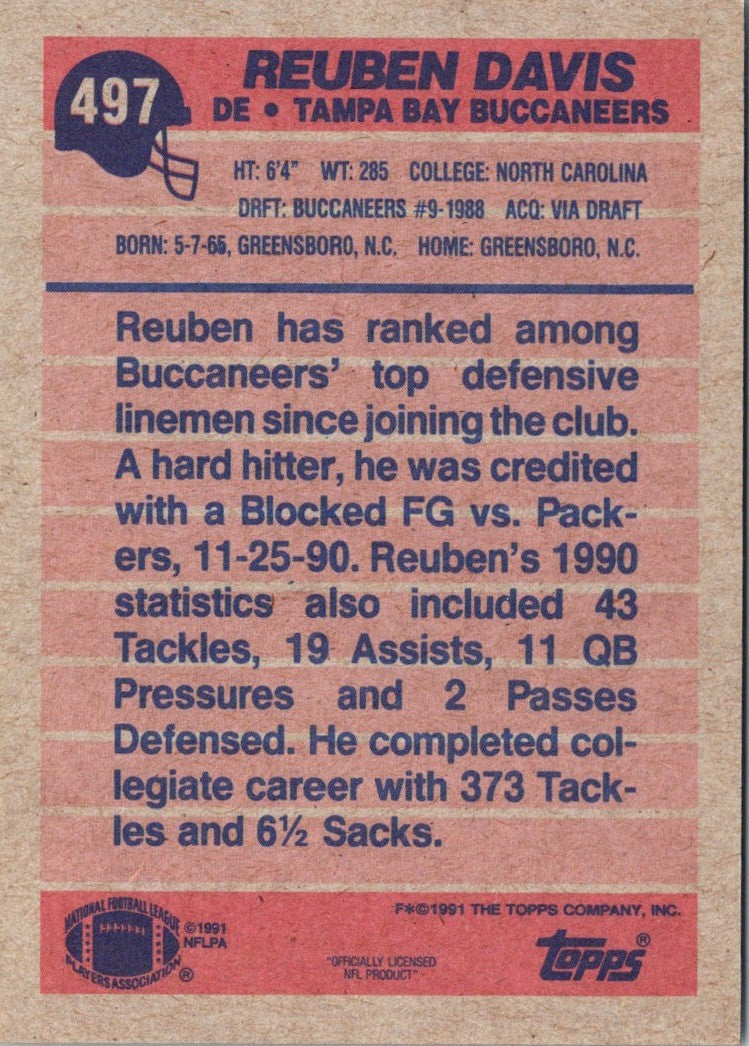1991 Topps Reuben Davis