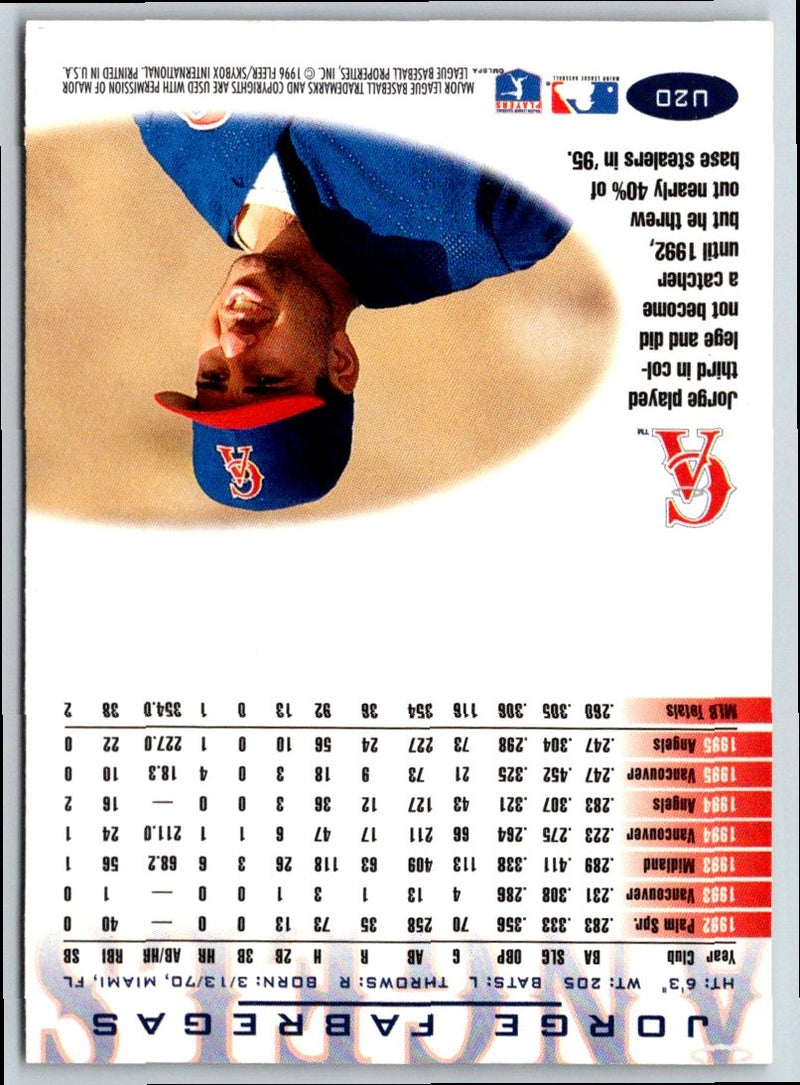 1996 Fleer Update Jorge Fabregas