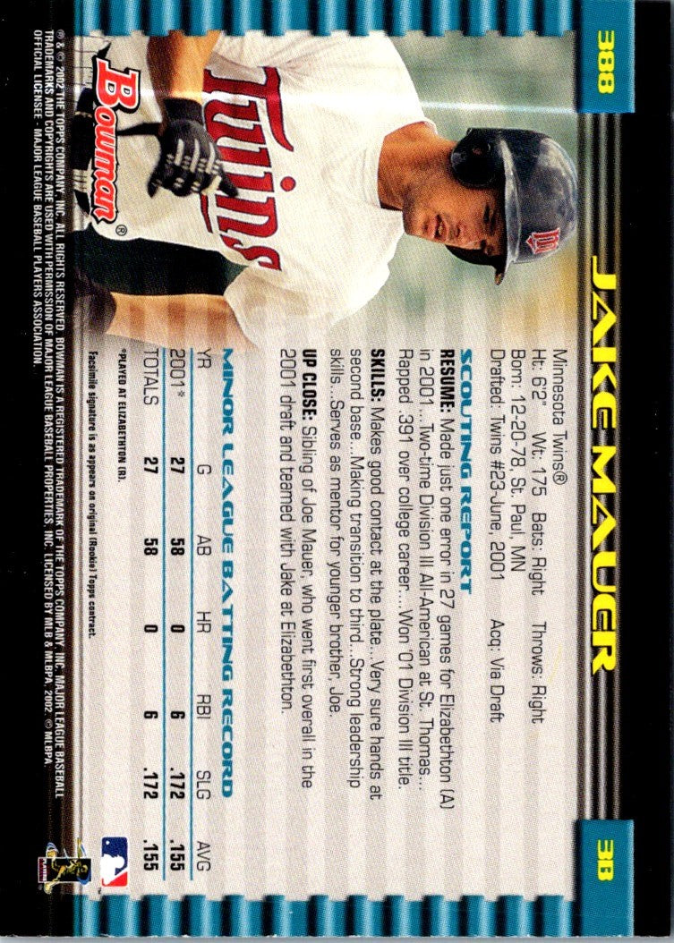 2002 Bowman Jake Mauer