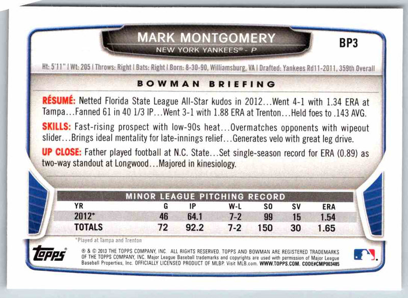 2013 Bowman Mark Montgomery