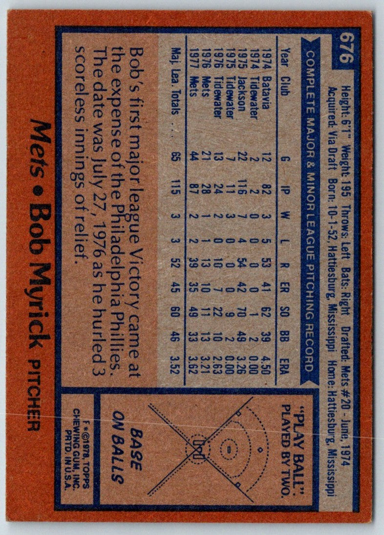 1978 Topps Bob Myrick