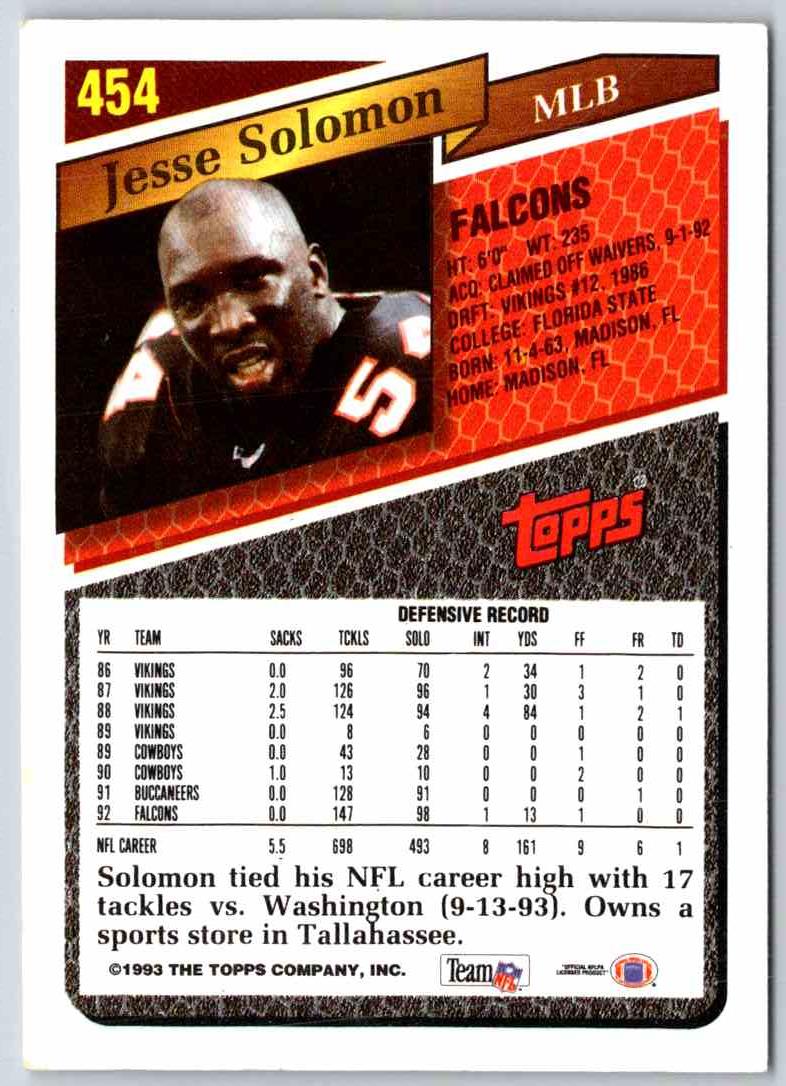 1993 Topps Jesse Solomon