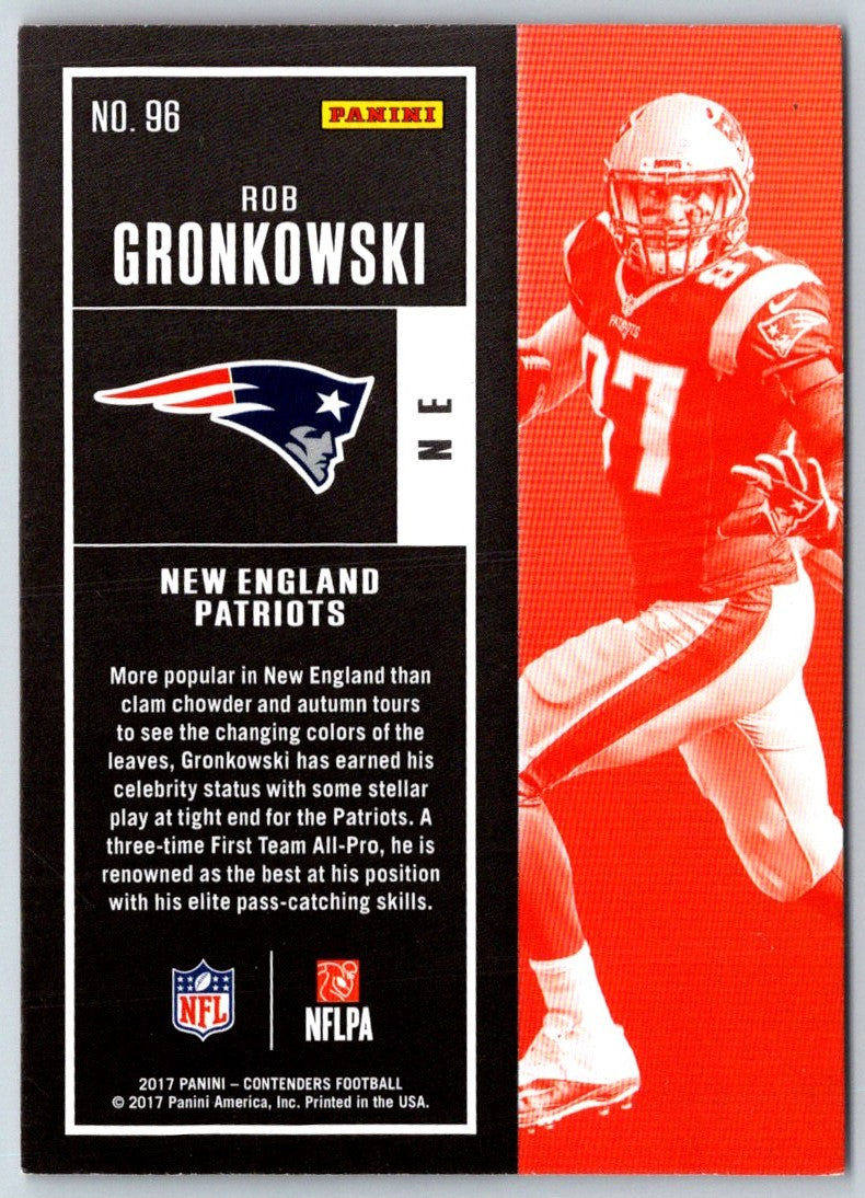 2017 Panini Contenders Rob Gronkowski