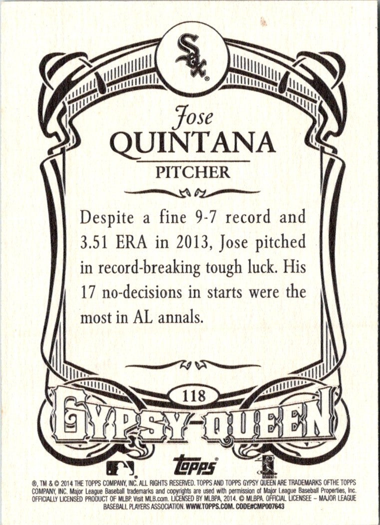 2014 Topps Gypsy Queen Jose Quintana