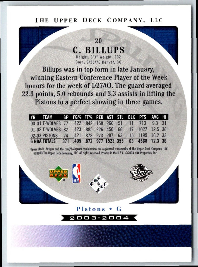 2003 Upper Deck Standing O Chauncey Billups