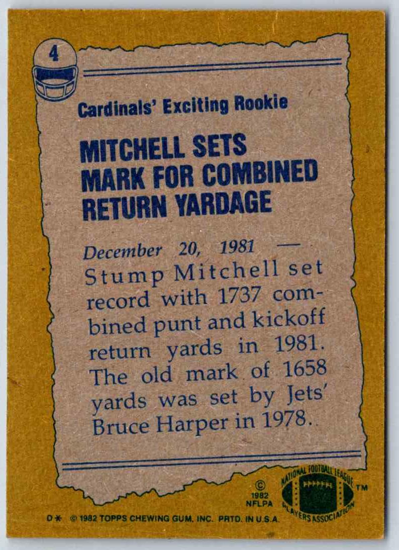 1982 Topps Stump Mitchell