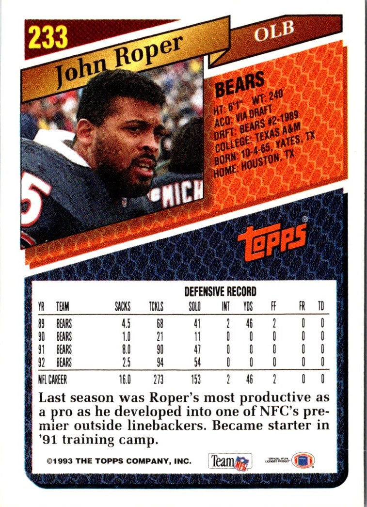 1993 Topps John Roper