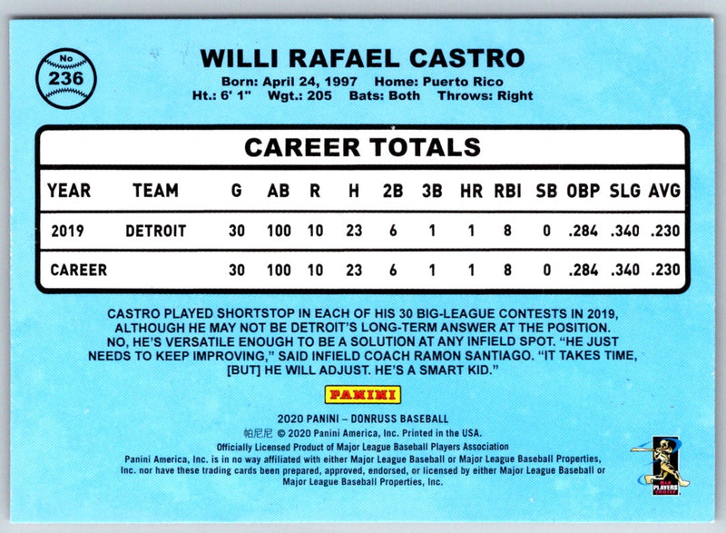 2020 Donruss Willi Castro