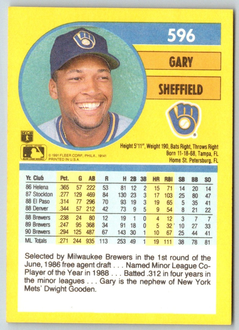 1991 Fleer Gary Sheffield