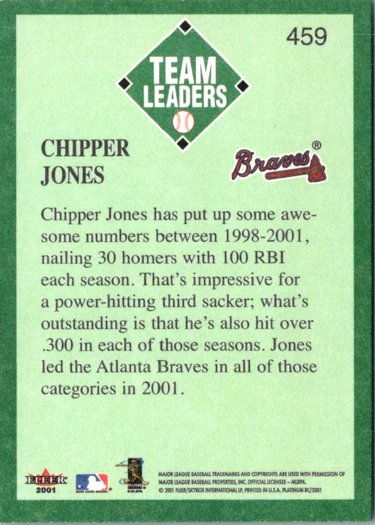 2001 Fleer Platinum Chipper Jones