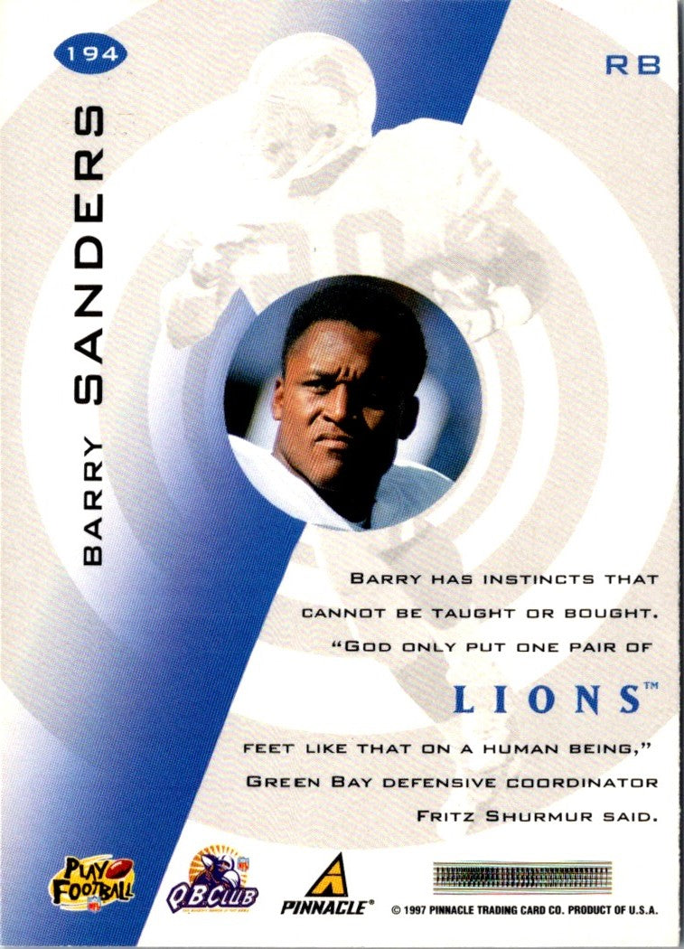 1997 Pinnacle Barry Sanders
