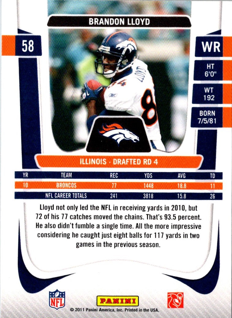 2011 Panini Prestige Brandon Lloyd