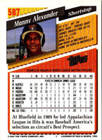 1993 Topps Gold Manny Alexander #587