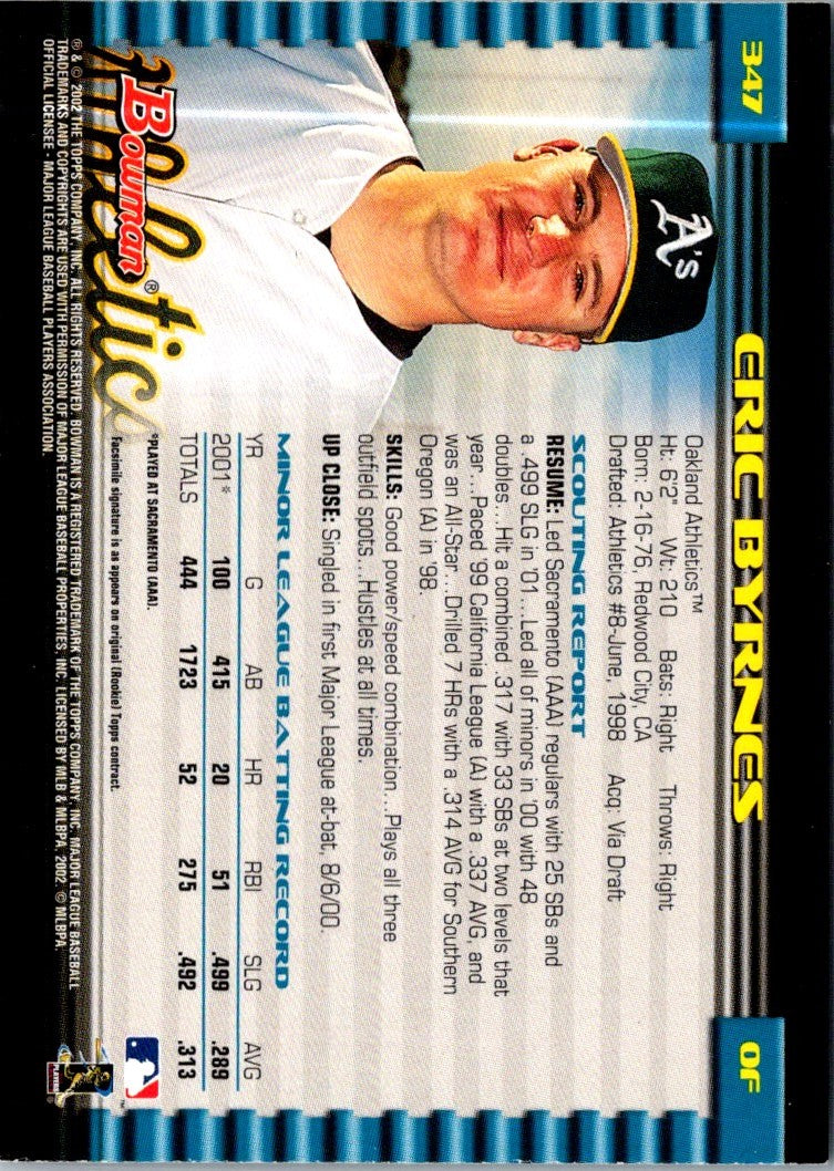 2002 Bowman Eric Byrnes