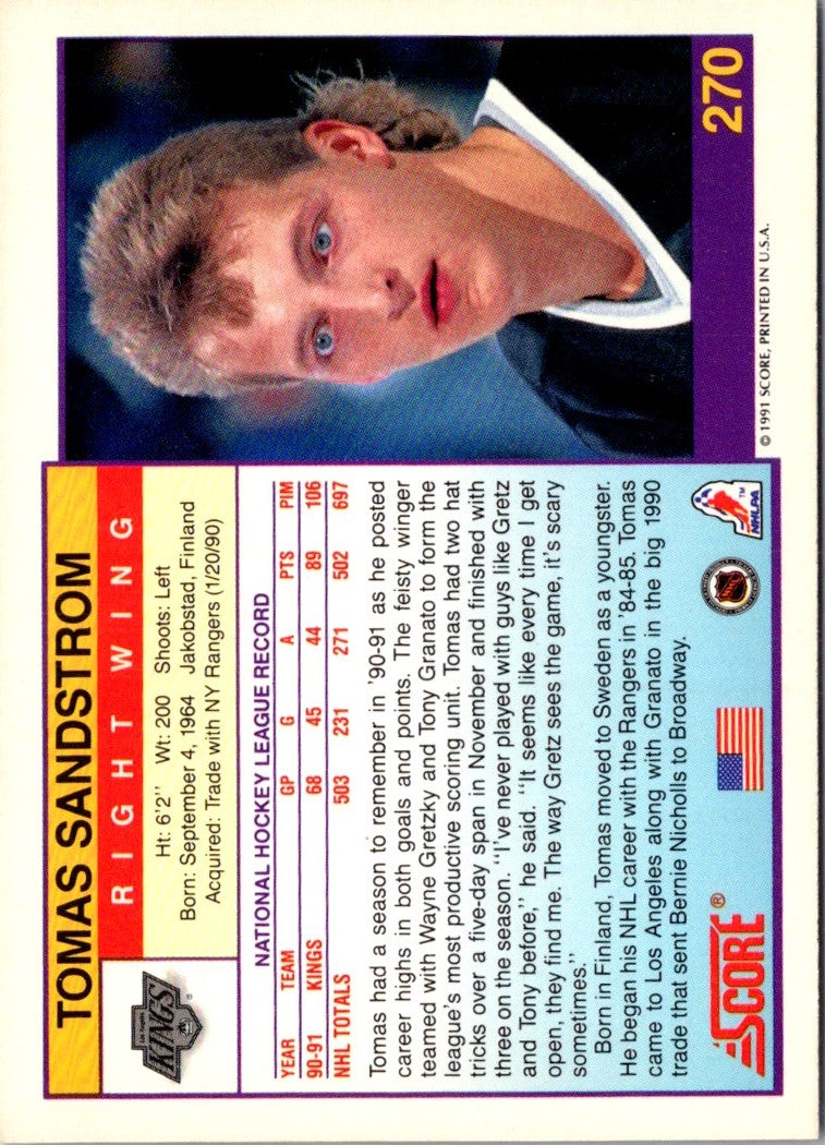 1991 Score American Tomas Sandstrom