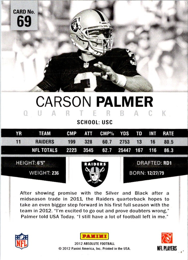 2012 Panini Absolute Carson Palmer