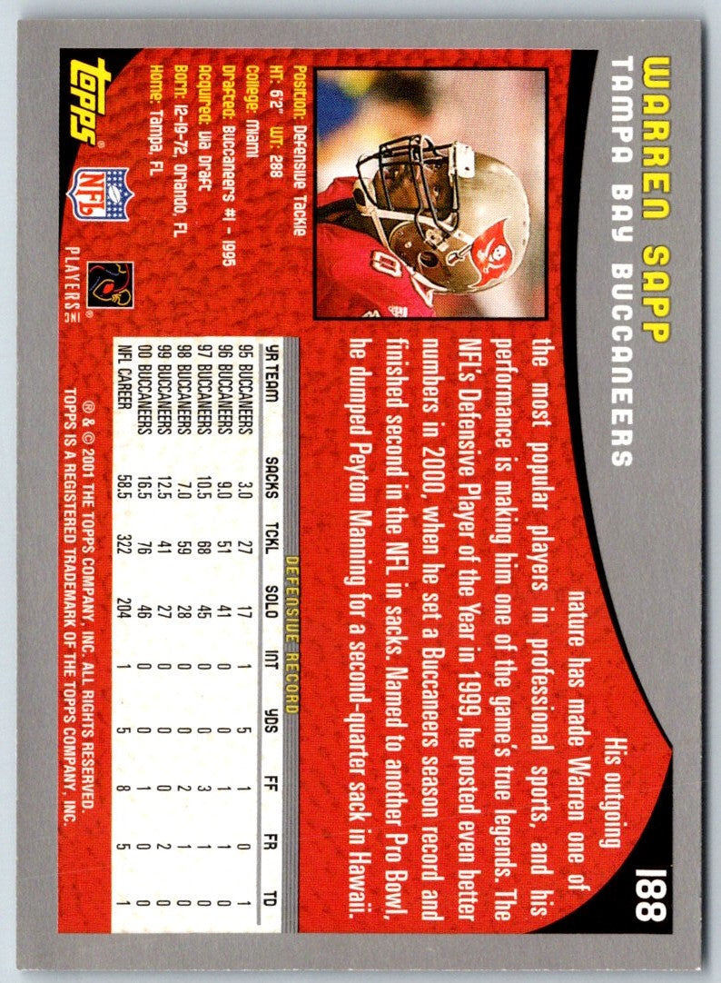 2001 Topps Warren Sapp