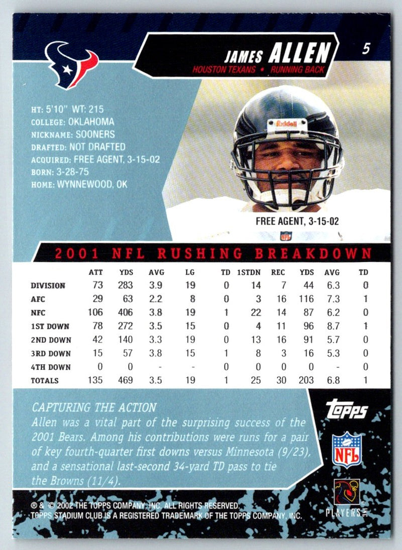 2002 Stadium Club James Allen