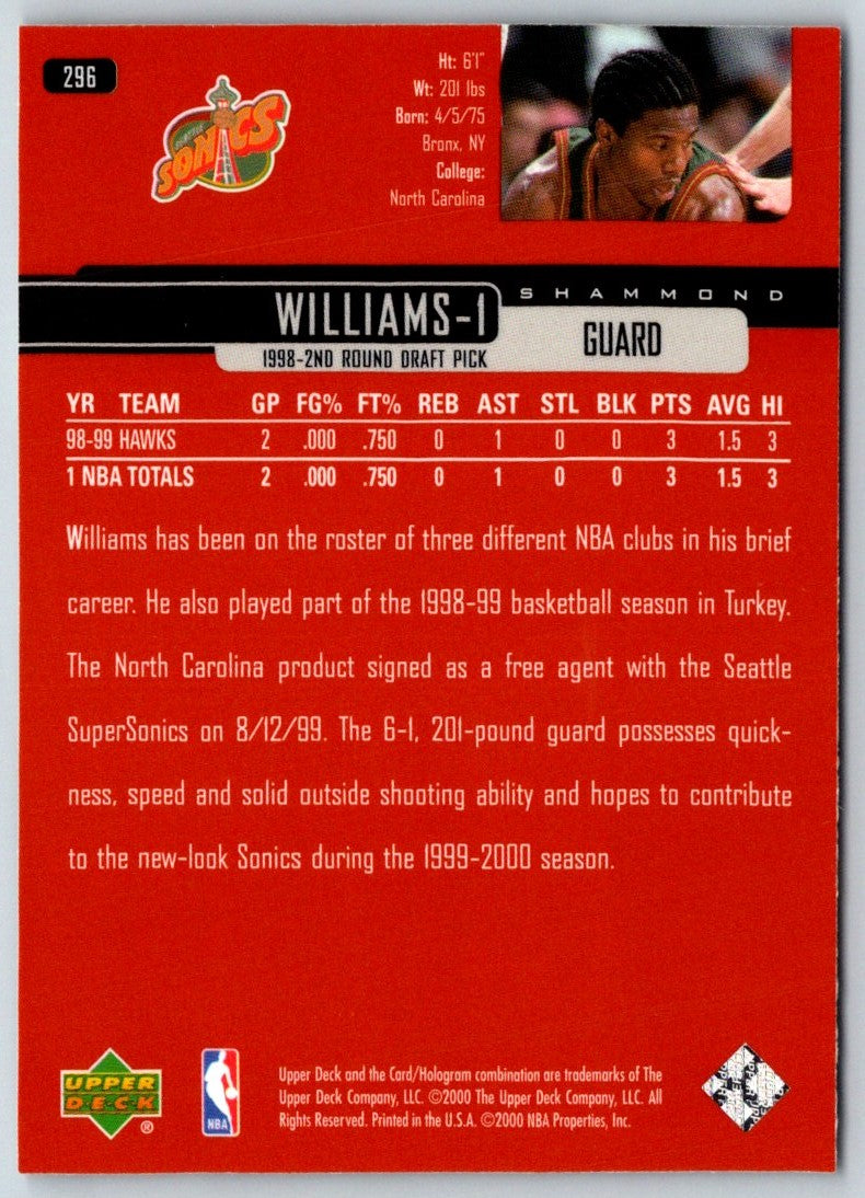 1999 Upper Deck Shammond Williams