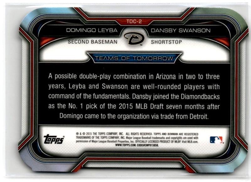 2015 Bowman Draft Picks & Prospects Teams of Tomorrow Die Cuts Domingo Leyba/Dansby Swanson