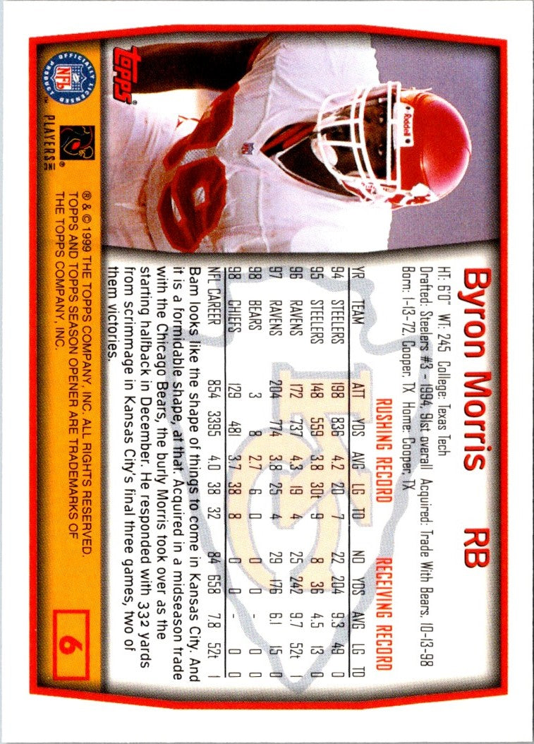 1999 Topps Season Opener Byron Morris