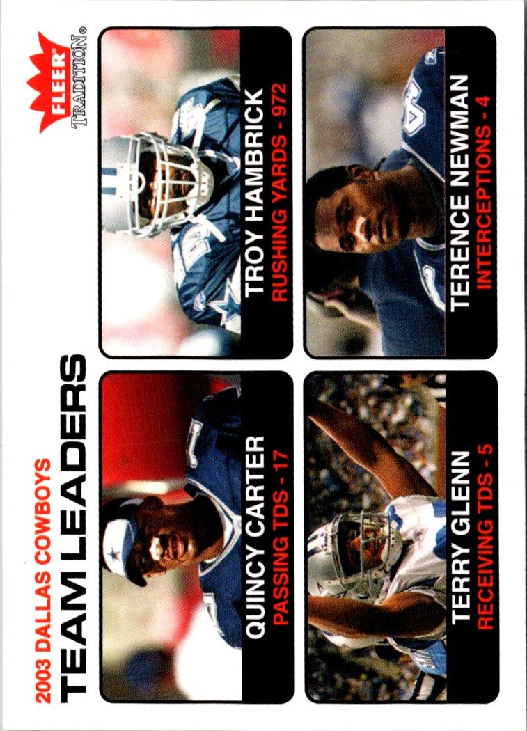 2004 Fleer Tradition Quincy Carter/Troy Hambrick/Terry Glenn/Terence Newman