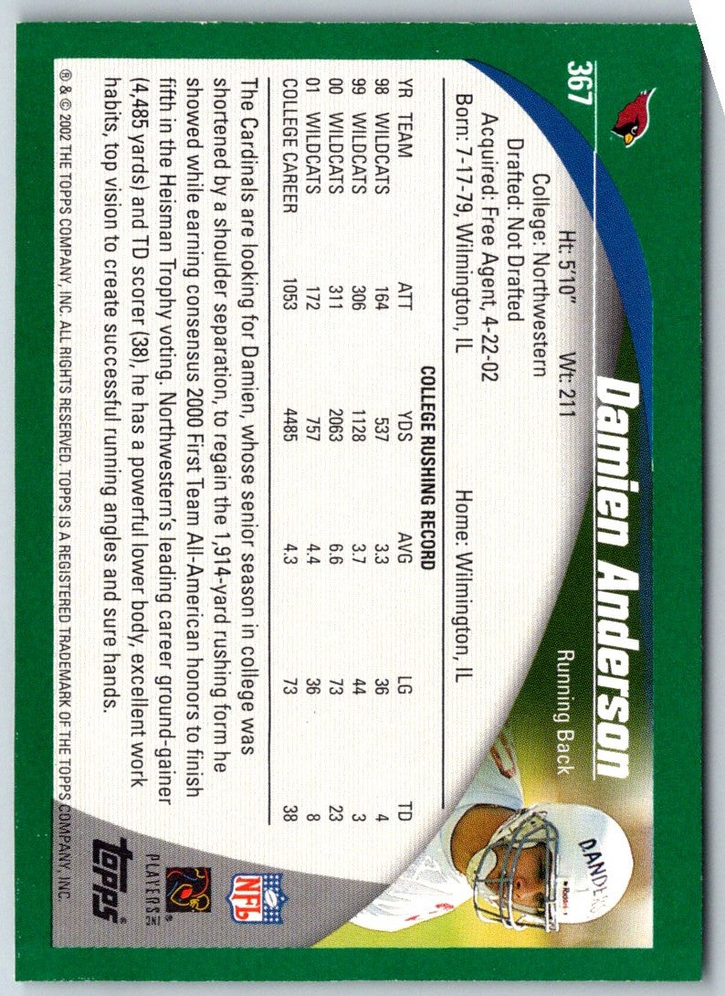 2002 Topps Damien Anderson