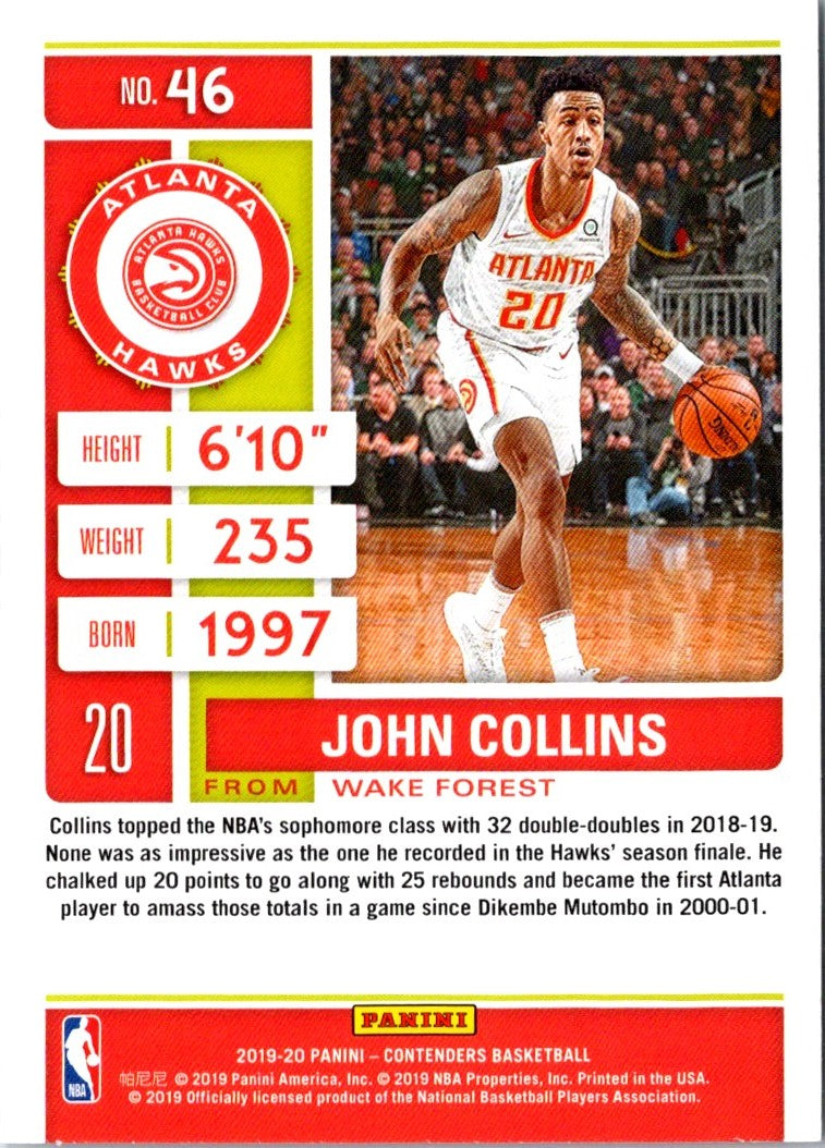 2019 Panini Contenders John Collins