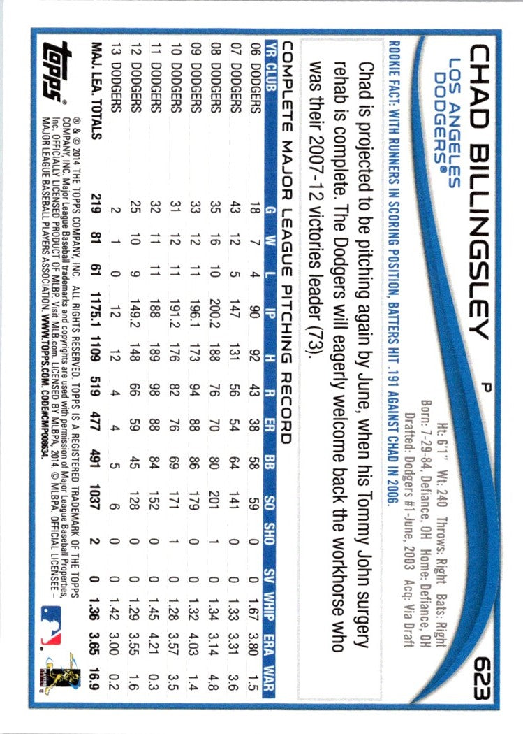 2014 Topps Chad Billingsley