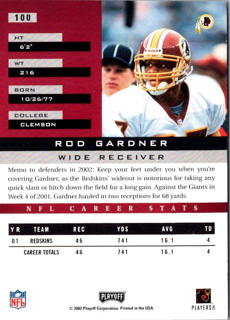 2002 Playoff Honors Rod Gardner